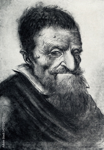 Head of an unknown man by French draftsman Nicolas Lagneau (ca. 1600–1650) photo