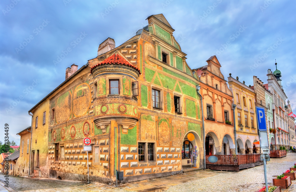 Traditional houses on the main square of Telc, Czech Republic