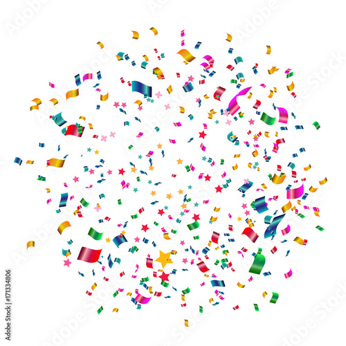 Celebration carnival. Bright colorful vector confetti background.