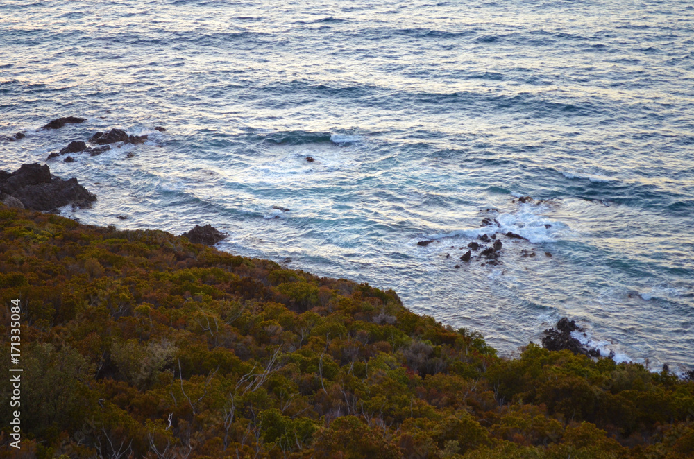 Mare e scogli, scogliera, natura e rocce della Corsica.