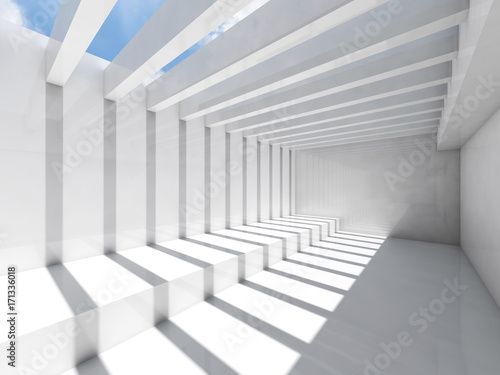 Abstract 3d empty white interior background