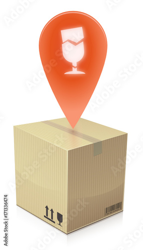 Colis et casse pendant le transport (reflet)