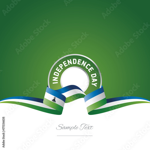 Schilderij op canvas Lesotho Independence Day ribbon logo icon