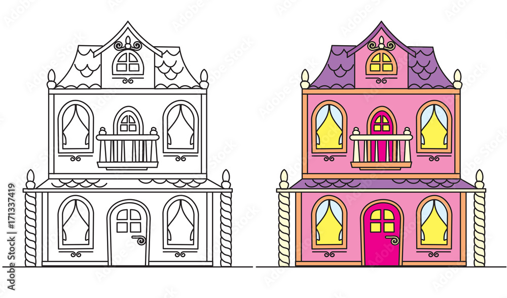 Doll House Coloring Book - Free Play & No Download