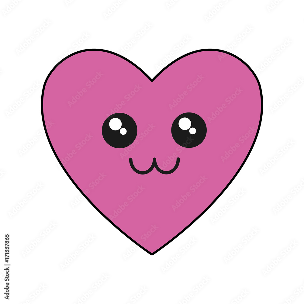 kawaii heart icon over white background vector illustration kawaii heart icon over white background vector illustration