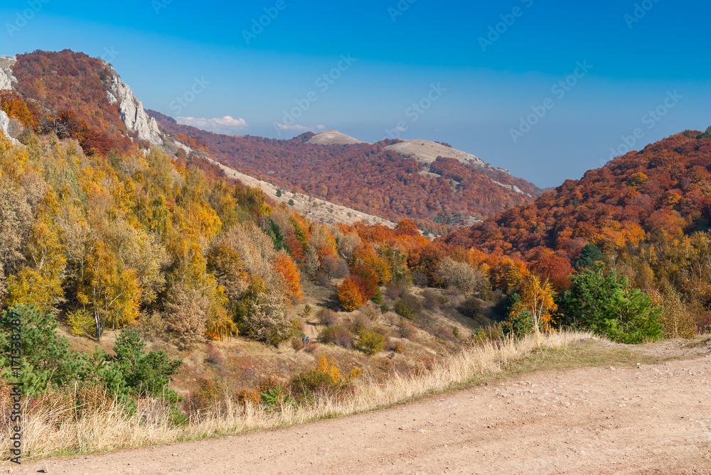 Autumnal landscape on mountain pasture Demerdzhi, Crimean peninsula Autumnal landscape on mountain pasture Demerdzhi, Crimean peninsula