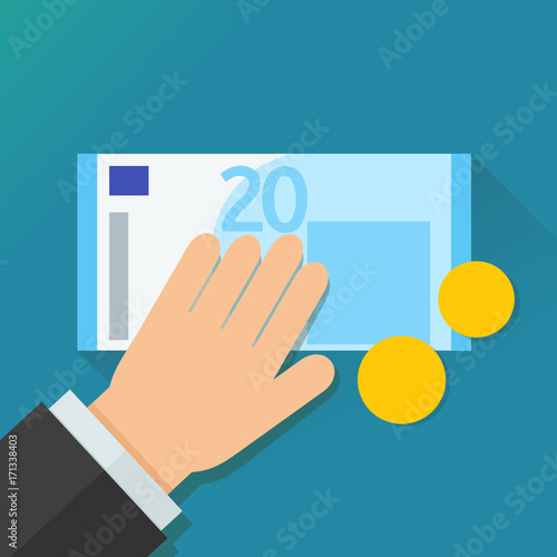 Payer en espèces (flat design)