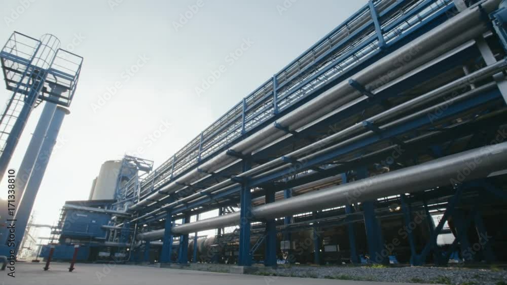 Pipeline equipment at petroleum refinery. Oil industry. Petrochemical refinery Pipeline equipment at petroleum refinery. Oil industry. Petrochemical refinery