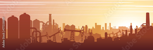 Industrial Urban Landscape. Vector Image