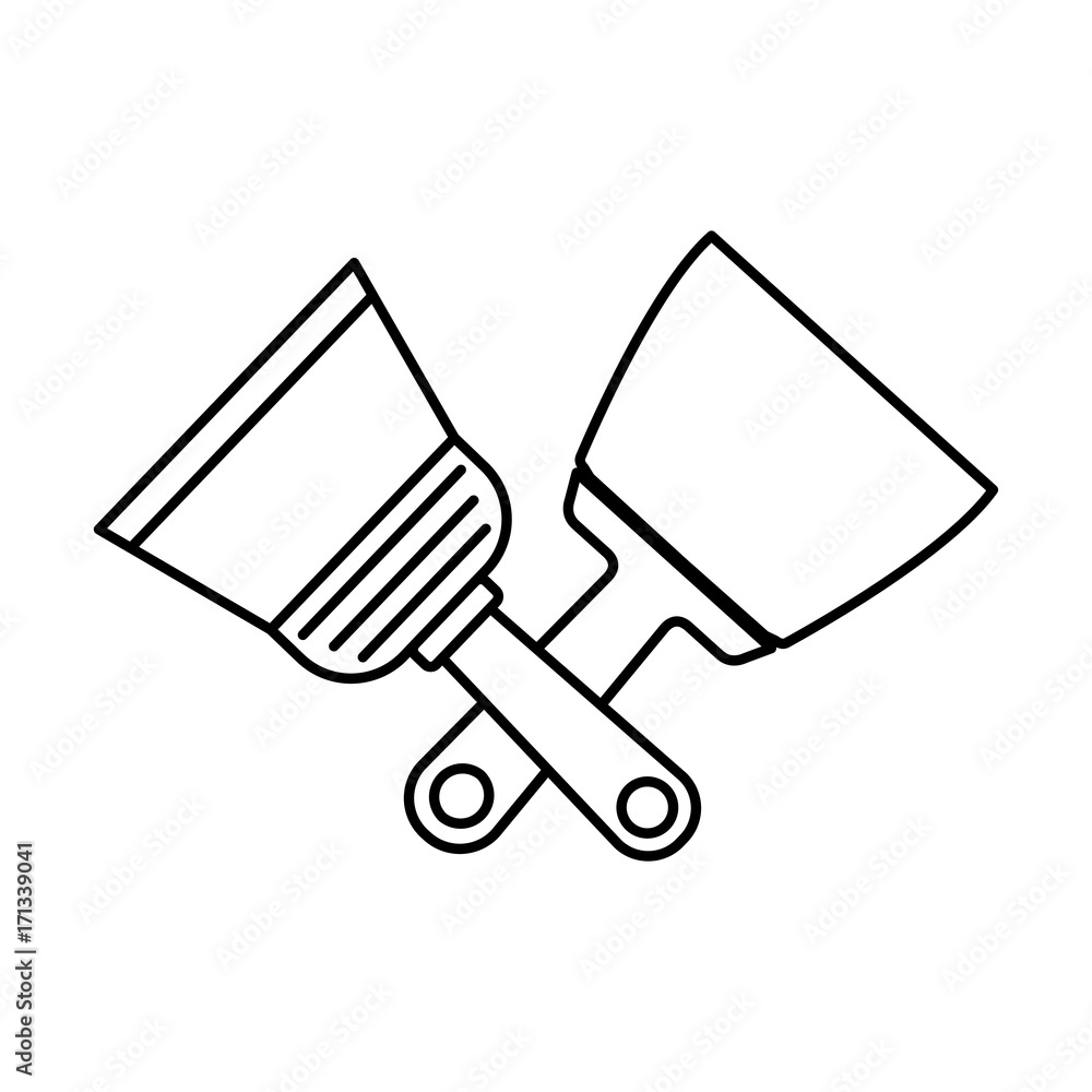 paint brushes icon over white background vector illustration paint brushes icon over white background vector illustration