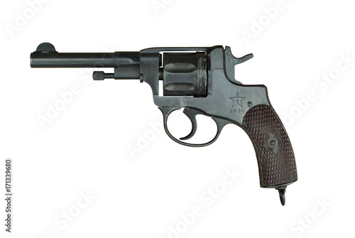 Nagant M1895 revolver isolated
