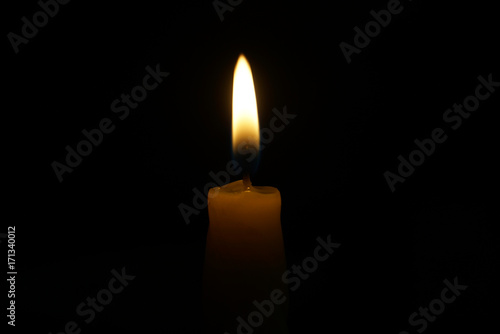 Candle burning in the dark