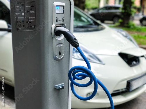 Electric car charging station in Oslo