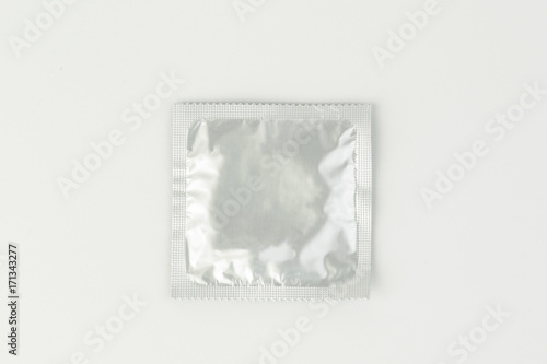 Condoms isolated on white background.