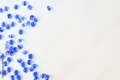 Beautiful blue diamonds on the white background