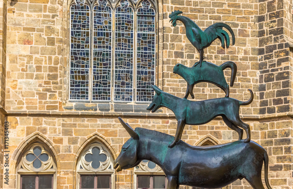 Sculpture of the city musicians of Bremen