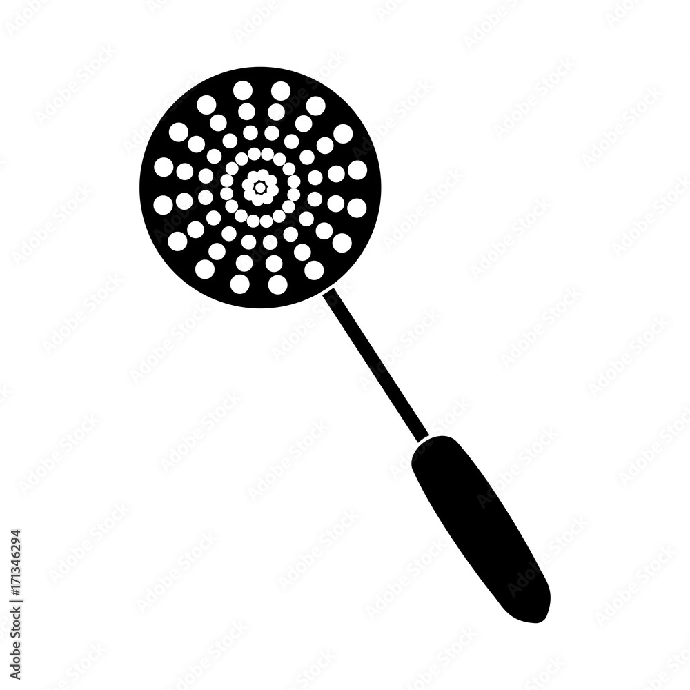 skimmer utensil icon over white background vector illustration skimmer utensil icon over white background vector illustration