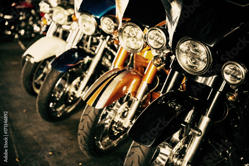 Fototapeta Motorcycles in a row