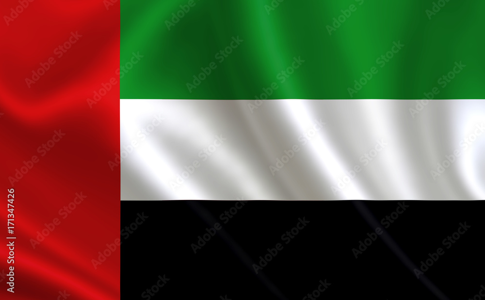 Fototapeta premium United Arab Emirates flag, United Arab Emirates flag illustration, United Arab Emirates flag picture, United Arab Emirates flag image. 