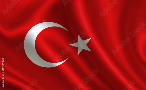 Turkish flag. Turkey flag. Flag of Turkey. Turkey flag illustration. Official colors and proportion correctly. Turkish background. Turkish banner. Symbol, icon. 