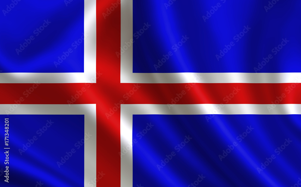Fototapeta premium Icelandic flag. Iceland flag. Flag of Iceland. Iceland flag illustration. Official colors and proportion correctly. Icelandic background. Icelandic banner. Symbol, icon. 