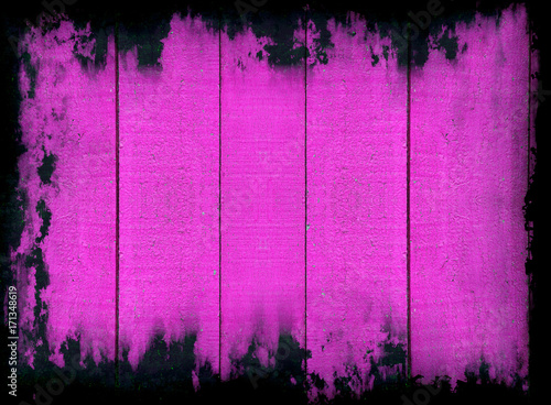 Grunge pink abstract background with black frame border.