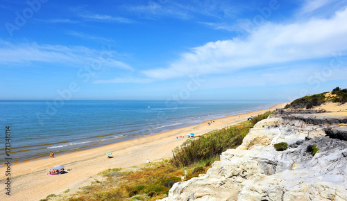 Obraz w ramie Playa de Mazagón, Cuesta Maneli, playas de Huelva, España