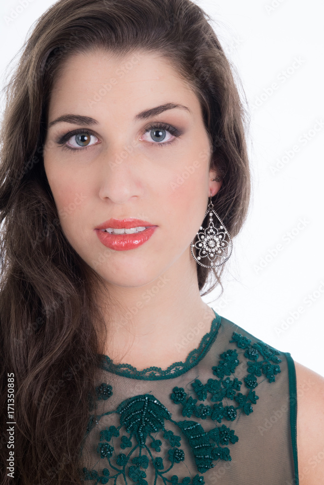 beauty girl portrait of teen girl beautiful cheerful enjoying with long black hair and clean skin isolated on white background beauty girl portrait of teen girl beautiful cheerful enjoying with long black hair and clean skin isolated on white background