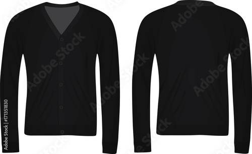 Black cardigan. vector illustration