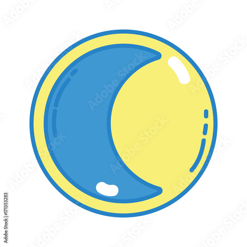 beauty moon natural satellite of the earth planet vector illustration