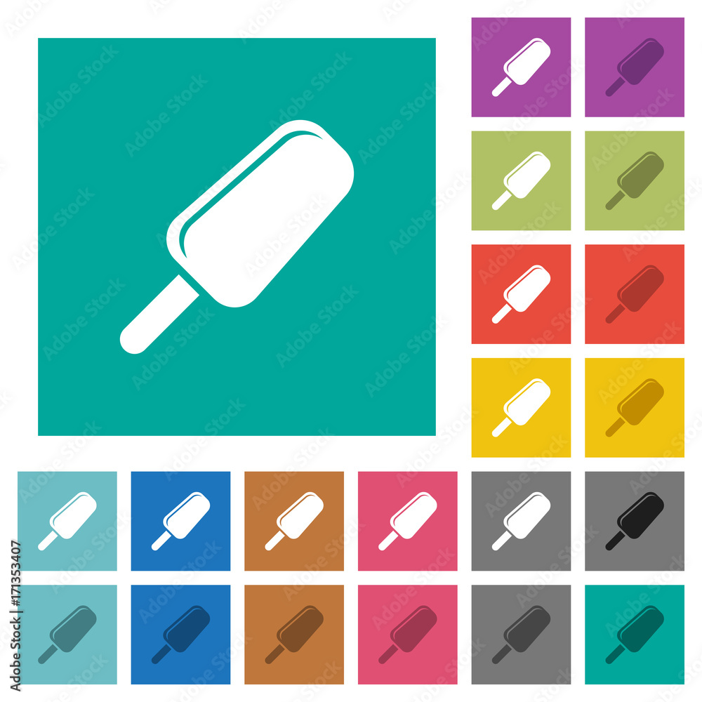 Ice lolly square flat multi colored icons Ice lolly square flat multi colored icons