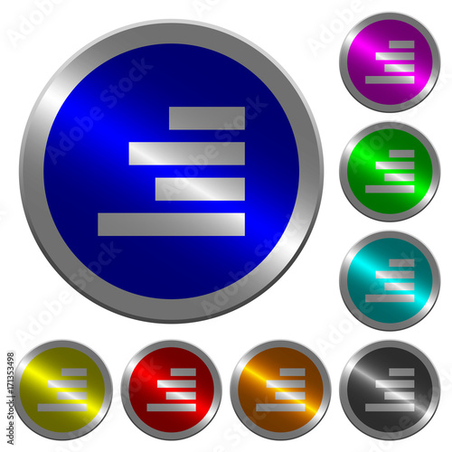 Text align right luminous coin-like round color buttons