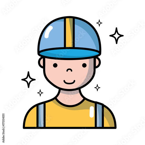 profesional man worker with cap and clothes vector illustration