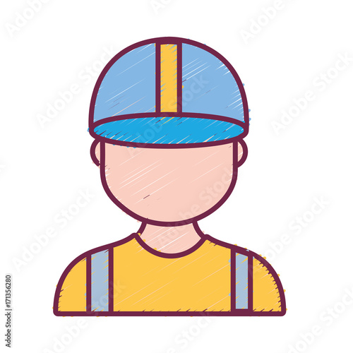 profesional man worker with cap and clothes vector illustration