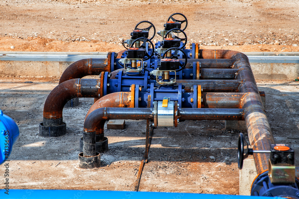steel pipes and valves on industrial enterprise steel pipes and valves on industrial enterprise