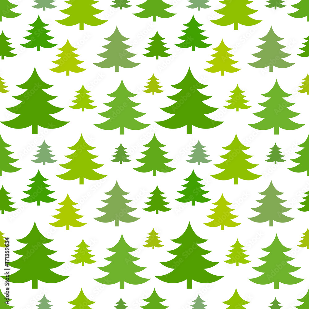 Green Christmas trees seamless pattern Green Christmas trees seamless pattern