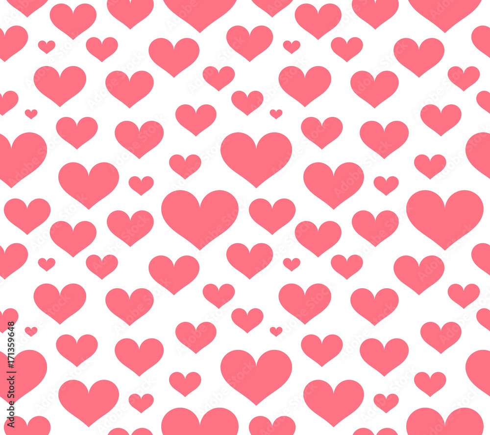 Pink hearts seamless pattern