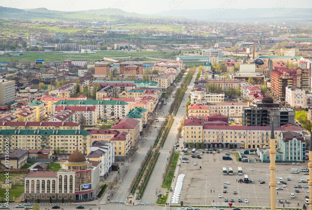 Obraz premium City of Grozny view from above