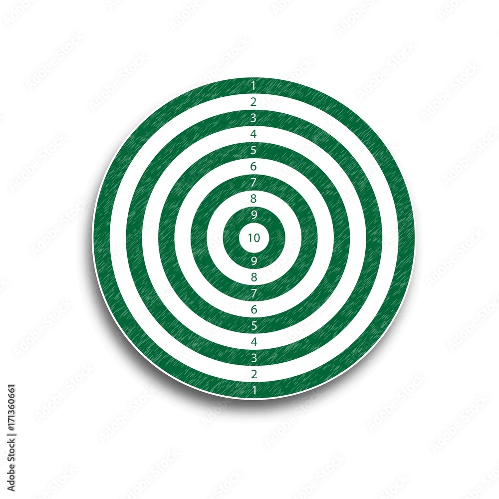 The target is 10 points, green, illustration The target is 10 points, green, illustration