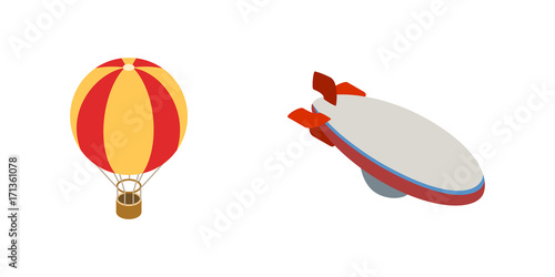 Ballon aerostat transport vector set