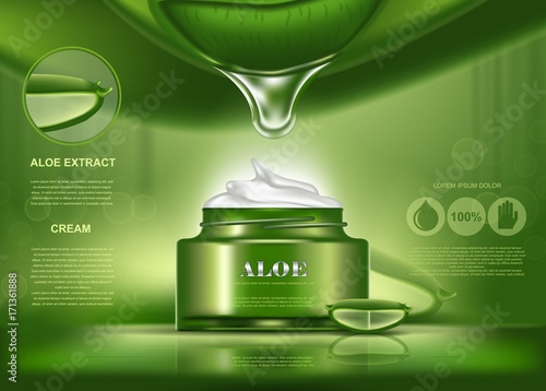 Aloe vera extract with drop over bottle