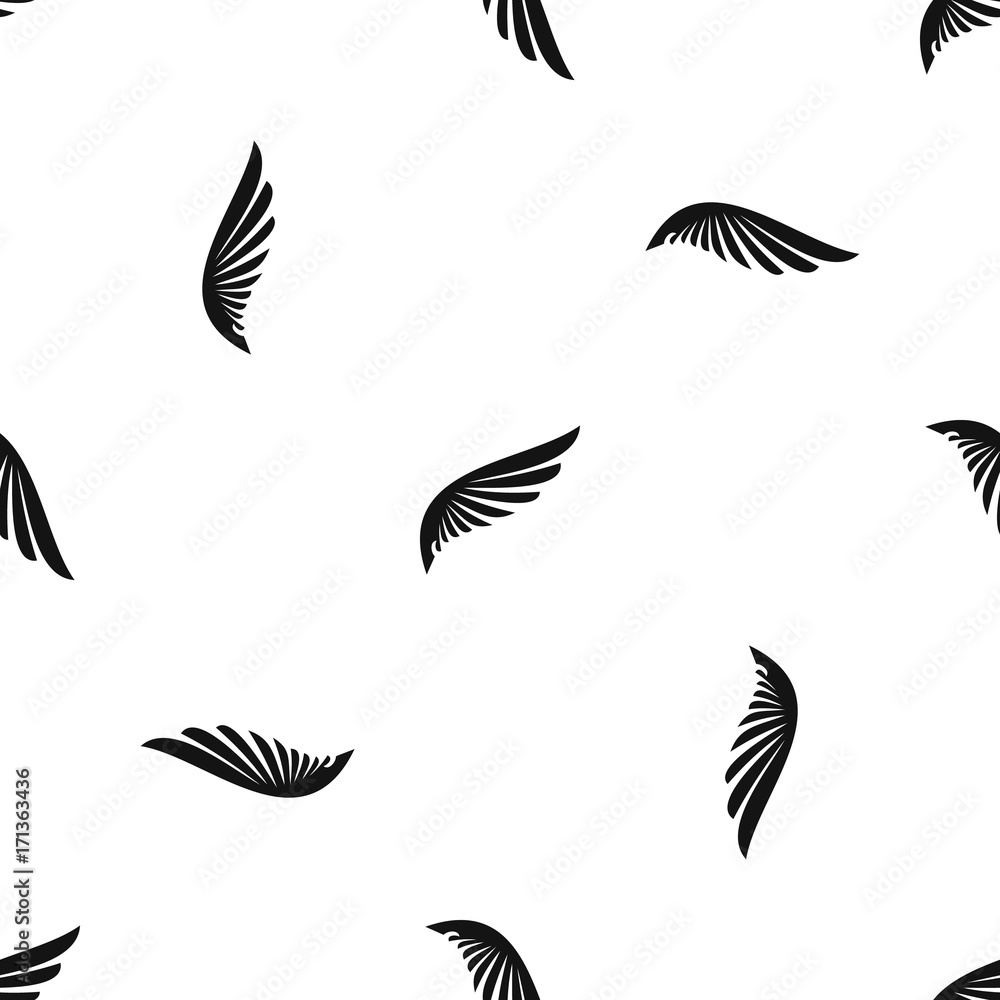 Wing pattern seamless black Wing pattern seamless black