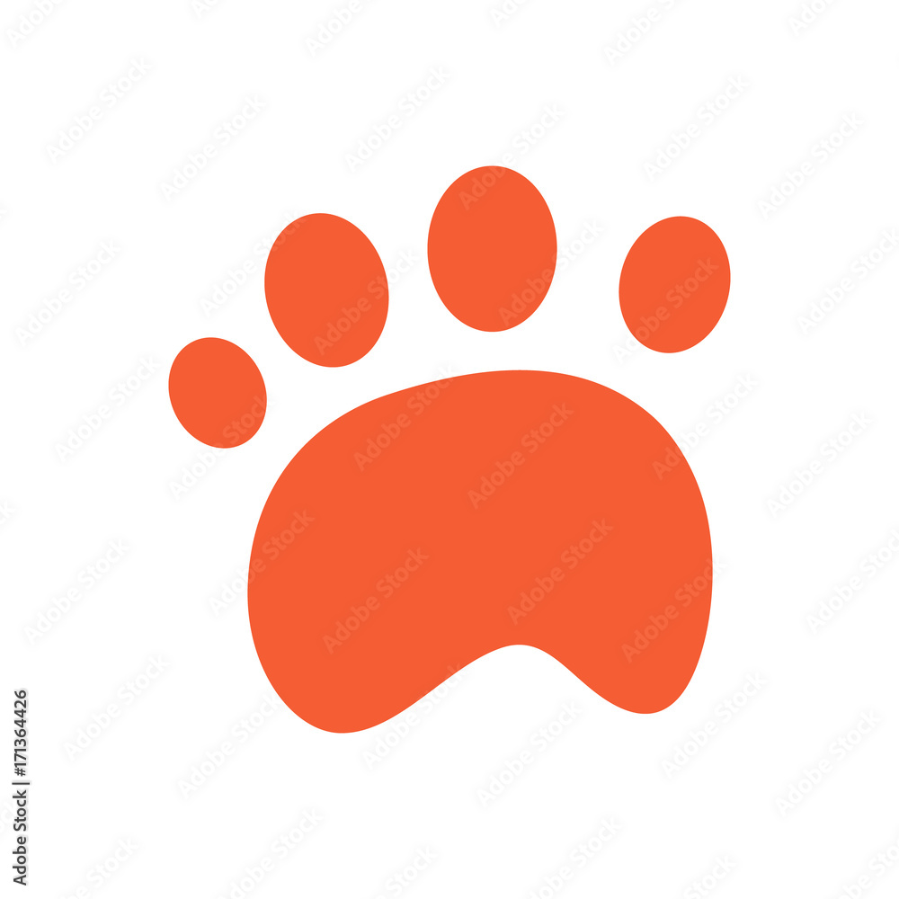 Orange cat footprint isolated on a white background - Eps10 vector graphics and illustration Orange cat footprint isolated on a white background - Eps10 vector graphics and illustration