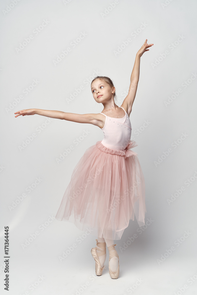 1456844 girl ballerina in a pink tutu dancing against a white background 1456844 girl ballerina in a pink tutu dancing against a white background