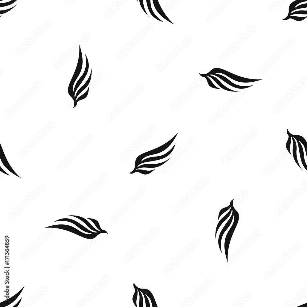 Fototapeta premium Wing pattern seamless black