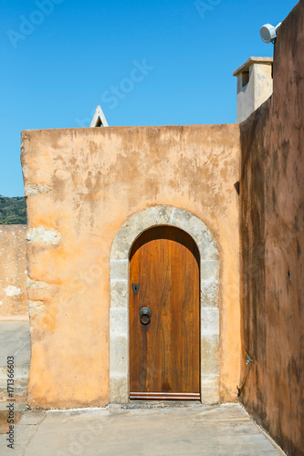 View on the Basilica of Arkadi Monastery on Crete  Greece