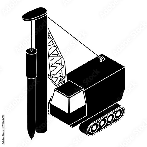 Drilling machine icon, simple style