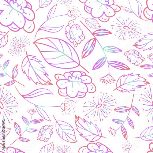 green forest seamless flower nature eco autumn pattern