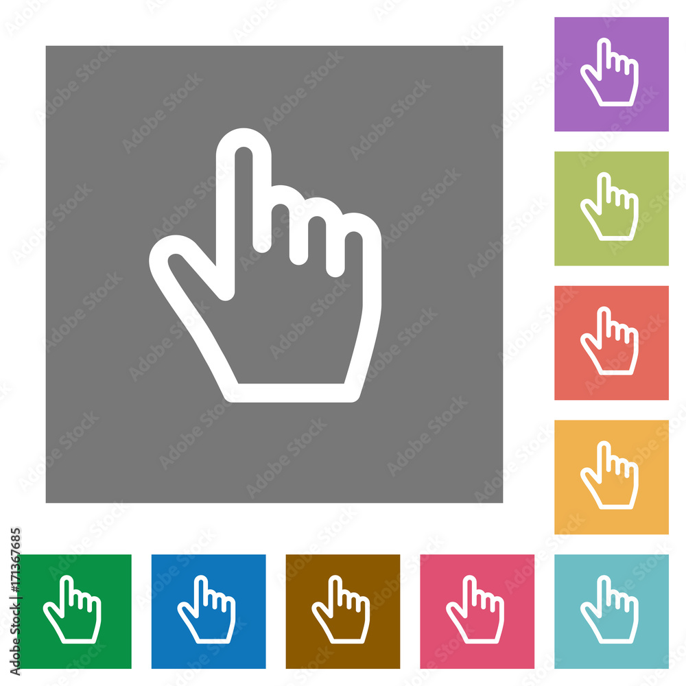 Obraz premium Hand cursor square flat icons