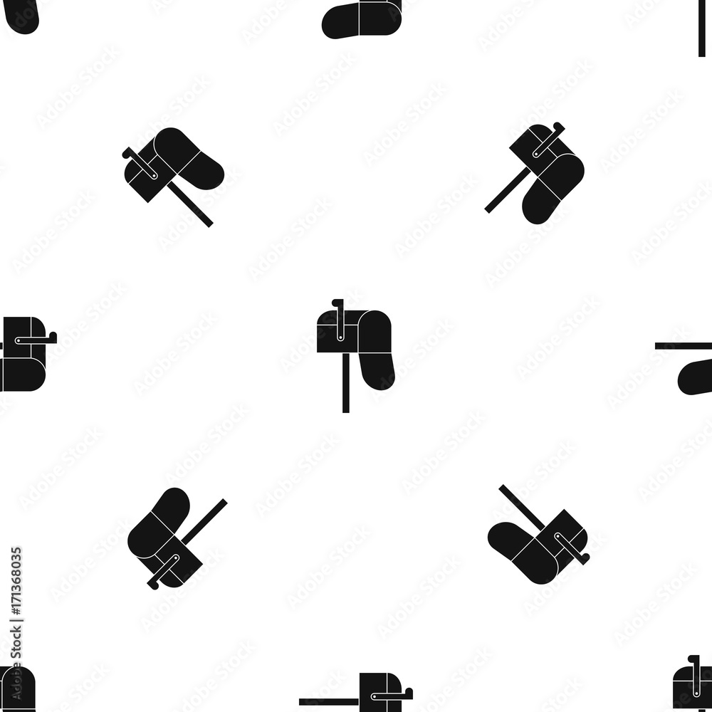 Open mailbox pattern seamless black Open mailbox pattern seamless black